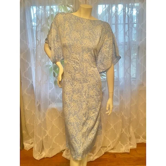 Lewit Dresses Lewit Baby Blue Silk Dress Poshmark
